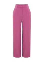  Collection Fuchsia High Waist Wide Leg/Wide Leg Pleated Woven Trousers TWOAW21PL0076