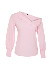  Collection Pink Boat Neck Woven Blouse TWOSS24BZ00553