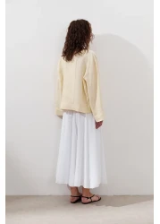 Manuka بلوزة كتان بزر واحد أصفر