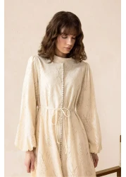 Olcay فستان جبر بأزرار وإكسسوارات بريت بيج 9297-E