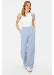  Collection Light Blue Wide Leg Woven Trousers - Twoaw22Pl0139