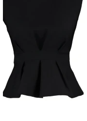  Collection Black Crew Neck Sleeveless Woven Blouse TWOAW23BZ00559