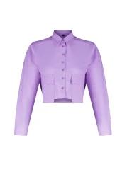  Collection Lilac Crop Pocket Detail Regular Regular Fit Woven Shirt Twoss24Go00098