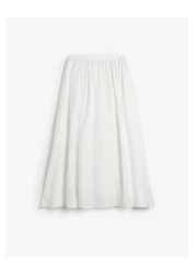 Koton تنورة طويلة واسعة بخصر عالٍ مع جيوب مبطنة