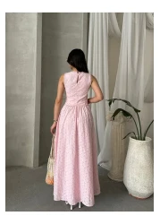 Viskosa Brode Double Set – Crop Top and High Waist Maxi Skirt Summer Combination"