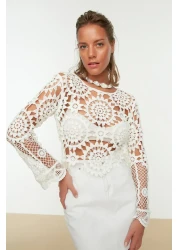  Collection Ecru Crop Knitwear Look Beach Blouse Tbess20Bz0572