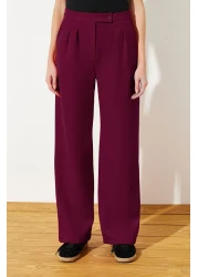  Collection Burgundy Wide Leg/Wide Leg Woven Fabric Trousers Twoaw22Pl0066