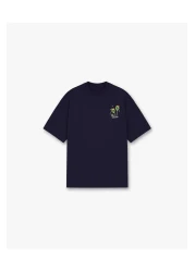 NOMARC Navy Blue T-Shirt - Palm Printed on the Back