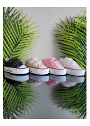 elma bebe Comfortable Fit Girl Boy Baby Unisex Baby Kids Velcro Velcro Linen Canvas Sneaker Sports Shoes