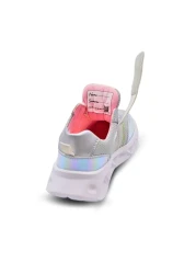 kids A more Valeria Silvery Air Mesh and Vegan Leather Lighted Sole Girls' Sports Shoes Ice Color