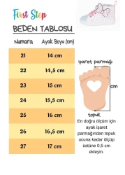 First Step Pink Polka Dot Patterned Ribbon Detailed Velcro Elastic Girl's Sneaker Sports Shoes-s-1005