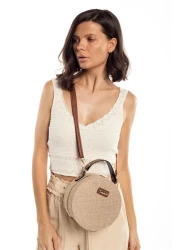 Madamra Wicker Women's Round Shoulder Bag