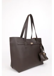 NOTHING With Chain Mini Bag - Charmandable Bitter Coffee Bag Large Size Hand and Shoulder Bag Bella