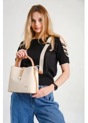 Just Polo حقيبة يد وكتف نسائية مطبوعة منقوشة