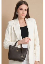 Garbalia Sofia Magnetized Brown Shoulder Bag - Large Zipper and Small Size