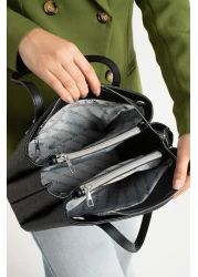 Just Polo Women's Embossed Printed Zipper Closure Shoulder and Hand Bag Long Adjustable