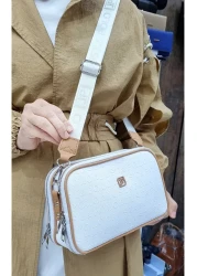 Just Polo Women's White Adjustable Long Strap Shoulder Bag