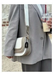 Night Linen Dark Mink Fiona Model Women's Hand and Shoulder Bag