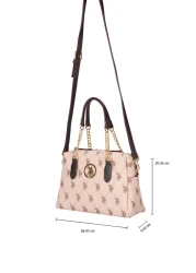 U.S. Polo Assn. حقيبة كتف نسائية بيضاء - Us8701، حصريًا عبر الإنترنت