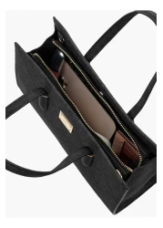 Flora Bella by Shoexpress Flora Bella Textured Tote Bag with Detachable Strap and Zip Closure