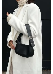 Shule Bags Muse Black Oval Baguette Bag