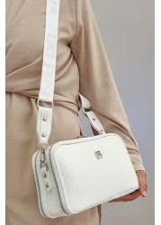 Just Polo Women's White Adjustable Long Strap Shoulder Bag