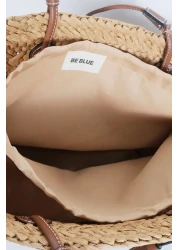 BE BLUE Natural Double Leather Handle Wicked Bag