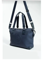 Just Polo Women's Navy Blue Hand and Shoulder Bag Large Size-6011