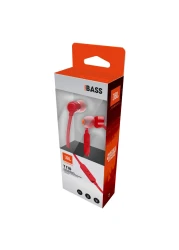 JBL Tune 110 Headphones Wired In-Ear Deep And Powerful Pure Bass Sound Red