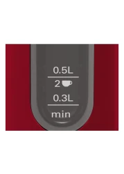Bosch DesignLine Electric Kettle TWK4P434GB, 3000 W, 1.7 L, Deep Red Crystal, Stainless Steel, Power-on Indicator