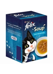 بيورينا فيليكس شوربة مجموعة من السمك طعام رطب للقطط 48 غرام حزمة من 6