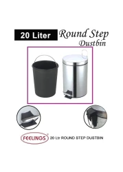 Feelings Stainless Steel Round Step Dustbin 20L