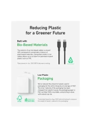 أنكر بايو-بيسد كابل USB-C إلى USB-C لمزامنة البيانات والشحن - أسود 3 قدم