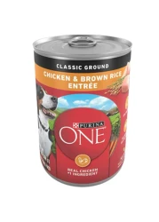 بورينا وان كلاسيك، دجاج مفروم مع أرز بني، طعام للكلاب، 368 غرام
