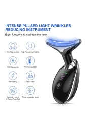 Anti Wrinkles Face Massager for Facial and Neck, Face Sculpting Tool Vibration Massager Device with 3 Color Modes for Skin Care,Firm,Smooth and Tightens Sagging Skin