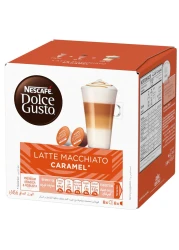 Nescafe Dolce Gusto Latte Macchiato Caramel Coffee, 16 Capsules