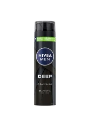 NIVEA MEN Deep Clean Shave Shaving Gel With Anti-Bacterial Black Carbon 200ml