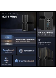 TP-Link Archer BE550 BE9300 Tri-Band Wi-Fi 7 Router Black