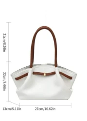 حقيبة يد جلدية قماشية من نوع Feisture، سعة كبيرة ذات لون أساسي، أنيقة وناضجة للنساء، بتصميم كلاسيكي، مناسبة للفتي