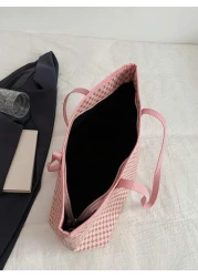 حقيبة كتف حريرية كبيرة السعة لطالبة الجامعة للتنقل، حقيبة كتف نسائية