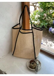 DAZY Large Capacity Women s Fashionable Woven Tote Bag