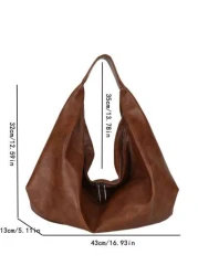 KVKY Large Retro Style Hobo Bag Large Capacity PU Tote Bag Women s Casual Shoulder Bag Armpit Bag With Zipper Suitable For Shopping Commuting Work And School Suitable For College Students White Collar