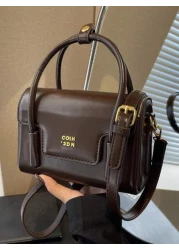 New Autumn And Winter Solid Color Handbag Niche Design Fashionable Letter Versatile Crossbody Bag Classic Atmospheric Adjustable Shoulder Strap Shoulder Bag Suitable For Dating Going Out Shopping And