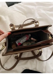 BELLEBORG Old Moeny Lightweight Business Casual Letter Detail Contrast Binding Square Bag For Women Rookies White Collar Workers For Teen Girls Women College Students Rookies White Collar Workers Perf