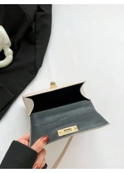 Fashionable Mini Metallic Alligator Pattern Crossbody Handbag With Flip Lock Twist Closure