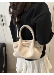 Vintage Matte Tote Bag For Women New Autumn Winter Simple Commuting Handbag Stylish And Elegant Shoulder Underarm Bag