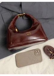 Retro Waxed Leather Burgundy Red Handbag Niche Design And Good Looking Crossbody Bag High End Texture Classic And Elegant Shoulder Bag Versatile For Daily Use Suitable For Daily Matching Photo Shoots