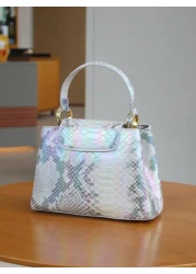 Luxury Lady Handbag 2025 Fashionable High End Women s Handbag Himalayan Rainbow Gradient Snake Skin Pattern Handbag Tote Shoulder Bag Ideal Gift