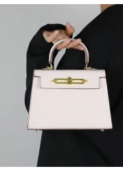 حقيبة يد نسائية فاخرة لعام 2025، حقيبة صغيرة أنيقة بملمس السعف، حقيبة كيلي، حقيبة للذهاب إلى العمل والتنقل، حقي