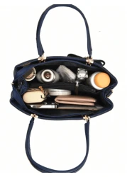 2pcs 1pc Women Solid Color Handbag Wallet Set With PU Leather Bow Pendant Zipper Closure Great Mother s Day Valentine s Day Gift Elegant Women Tote Bag Shoulder Bag Cross Body Bag Large Capacity Purse